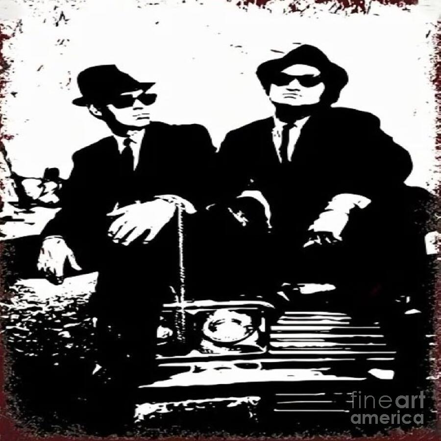 The Blues Brothers In Silhouette Mixed Media