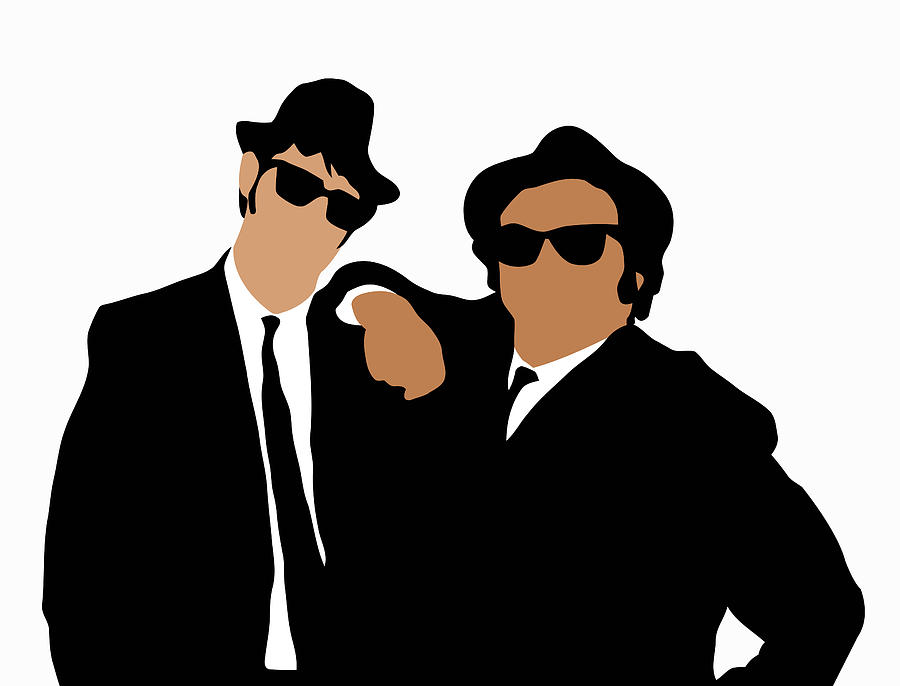 The Blues Brothers Digital Art - The Blues Brothers minimalist by Remake Posters