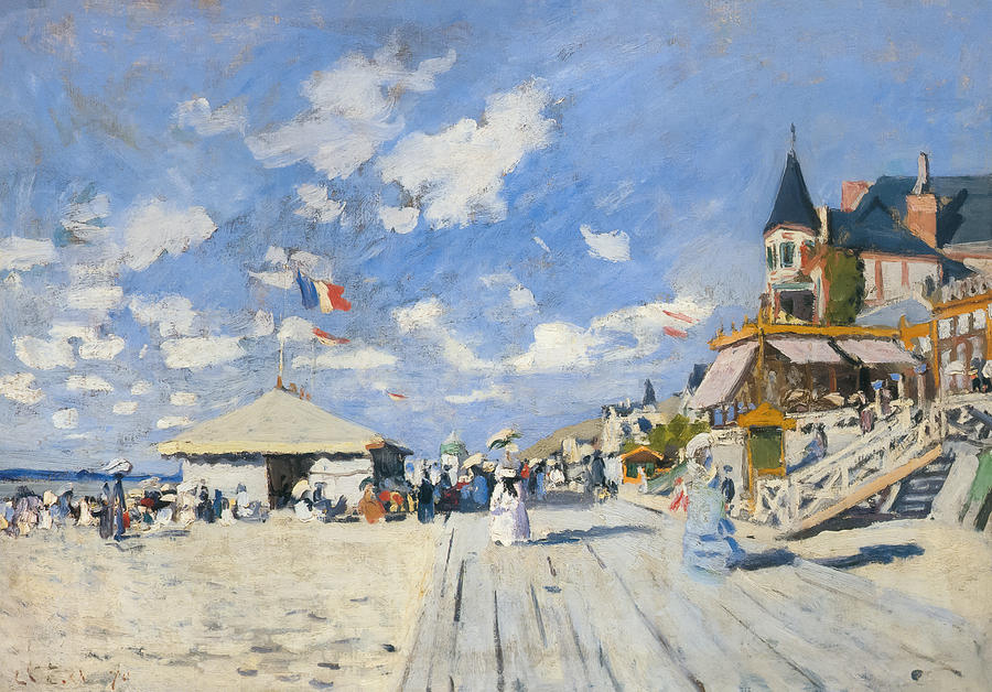 The Boardwalk On The Beach By Claude Monet Painting