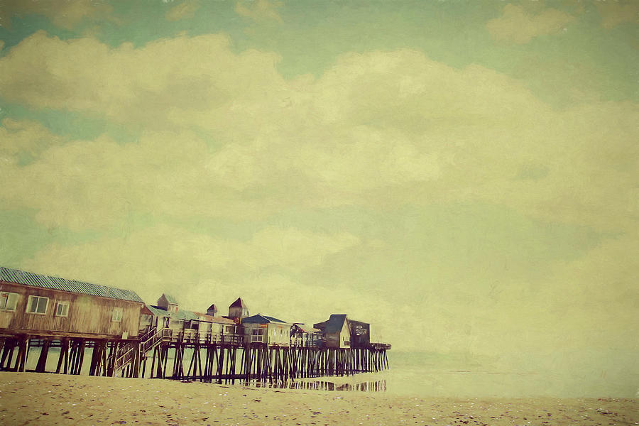 Summer Photograph - The Boardwalk on the Beach Painterly Version I by Carrie Ann Grippo-Pike