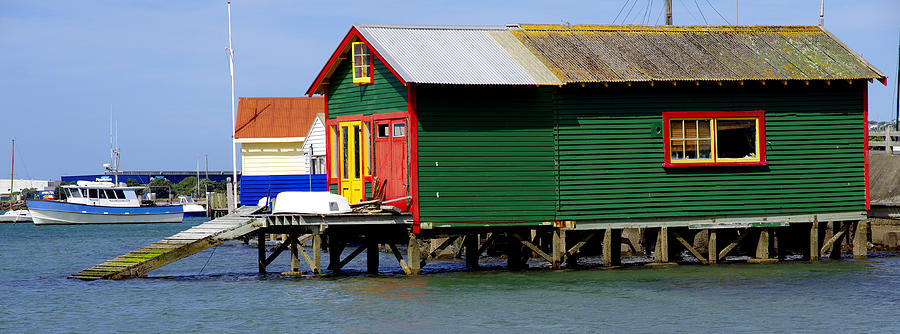 The Green Boat House - Fine Art Print Photograph by Kenneth Lane Smith