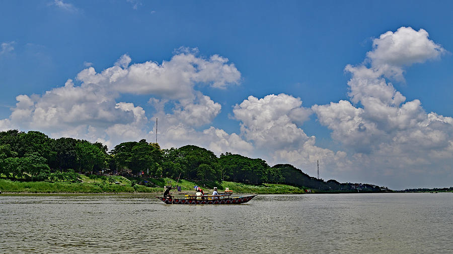 The Boat in Brahmaputra  River Photograph by Amazing Action Photo Video