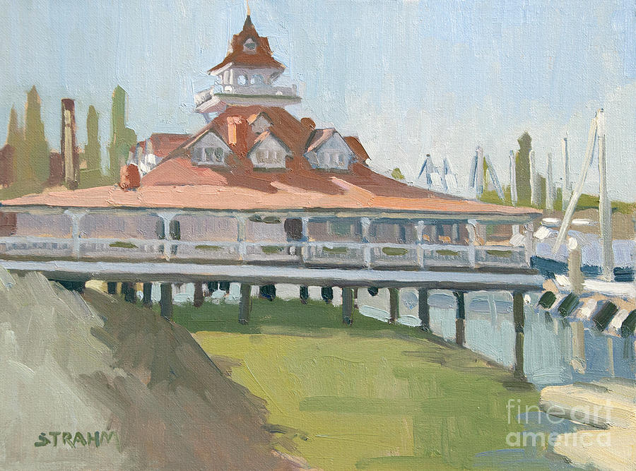 The Boathouse - Coronado, San Diego, California  Painting by Paul Strahm