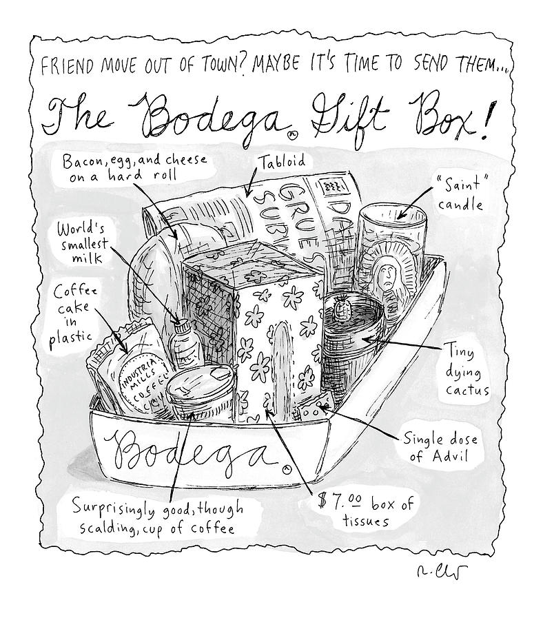 The Bodega Gift Box Drawing by Roz Chast