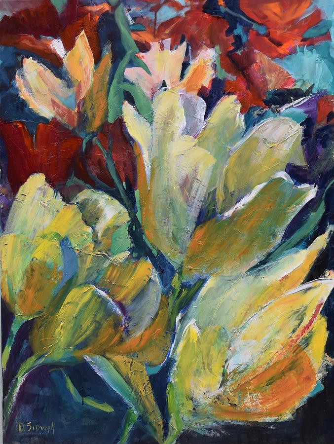 The Boisterous Tulips Painting by Dee Sidwell | Fine Art America