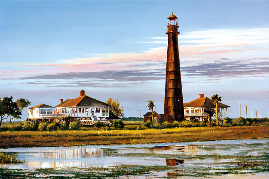 The Bolivar Lighthouse Painting by Randy Welborn