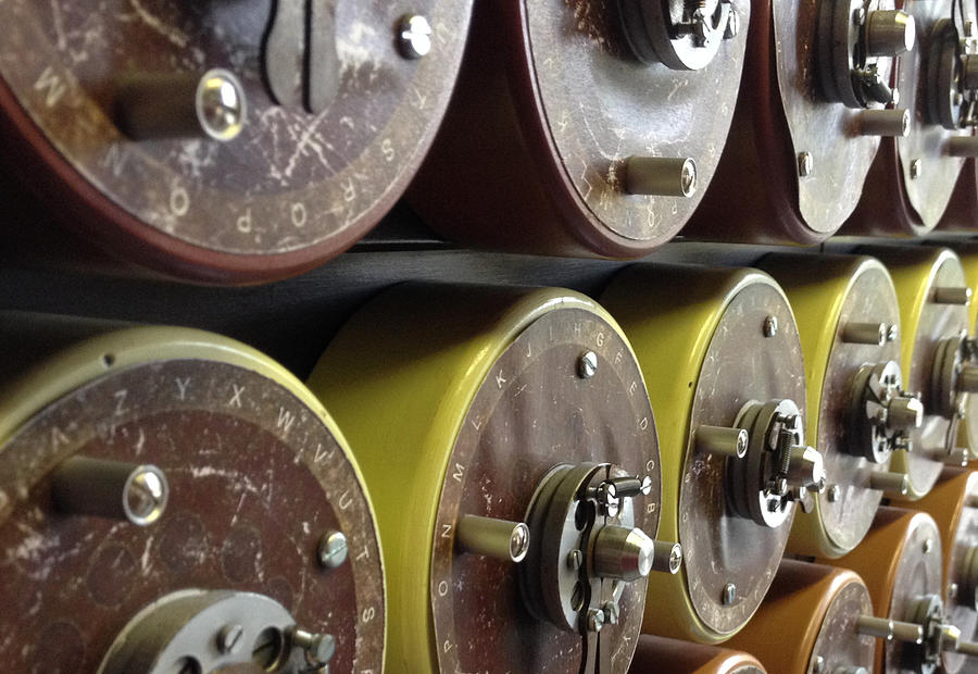 Turning Photograph - The Bombe at Bletchley Park by Melanie Rissler
