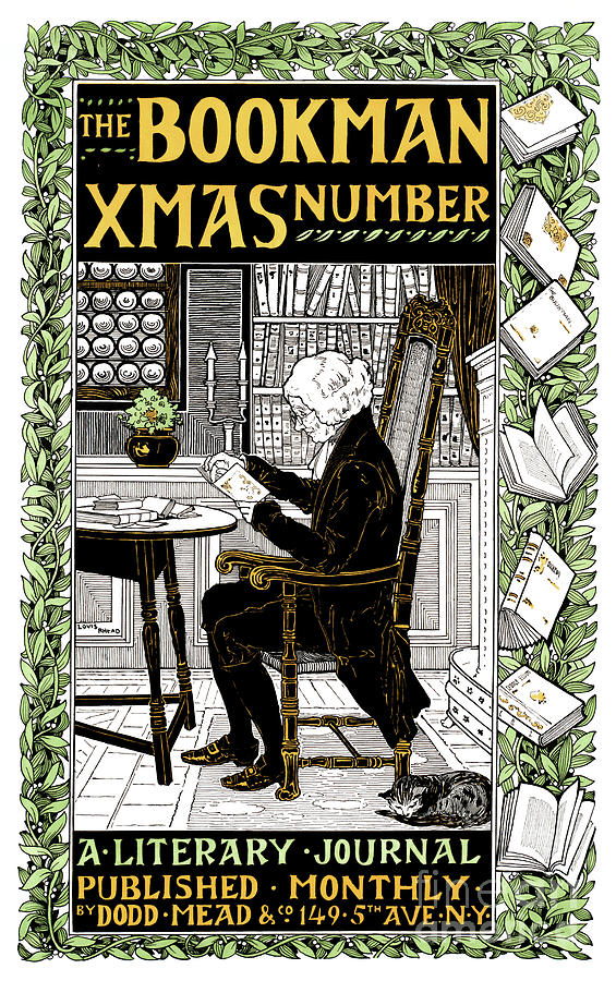 The Bookman Xmas Number Drawing by Sad Hill - Bizarre Los Angeles Archive