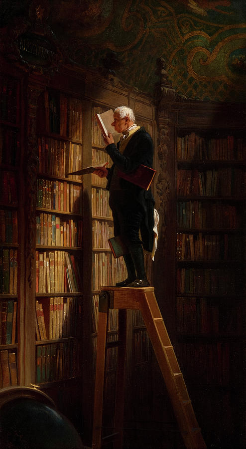 Carl Spitzweg Painting - The Bookworm, 1850 by Carl Spitzweg