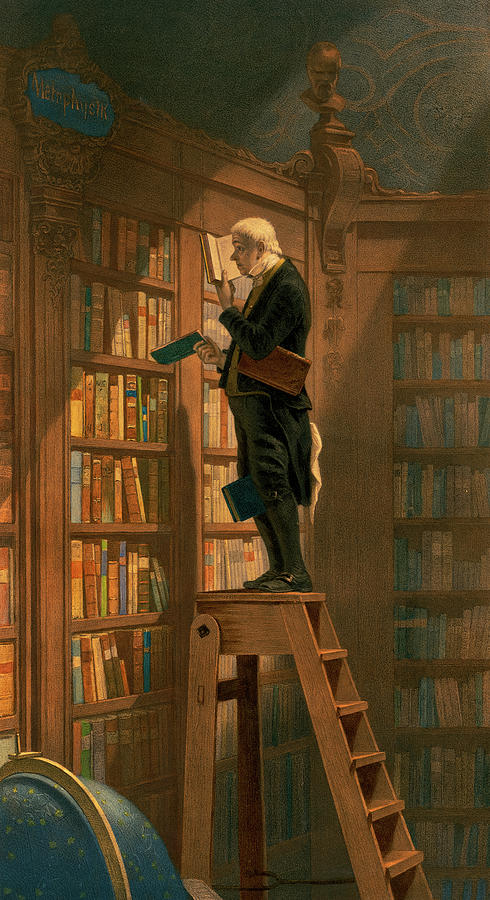 Carl Spitzweg Painting - The Bookworm, 1861 by Carl Spitzweg