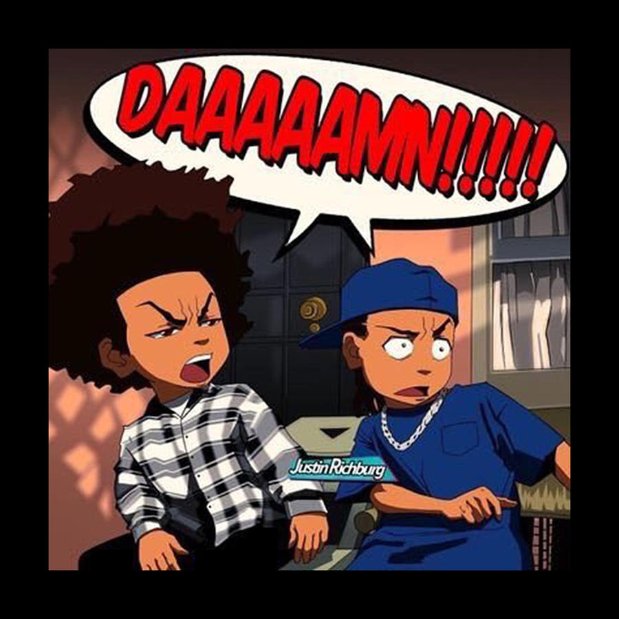 The Boondocks DAMN meme Huey x Riley Freeman Digital Art by William ...