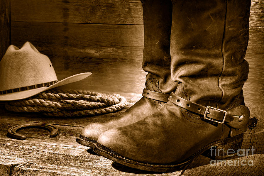 The Boots - Sepia Photograph by Olivier Le Queinec