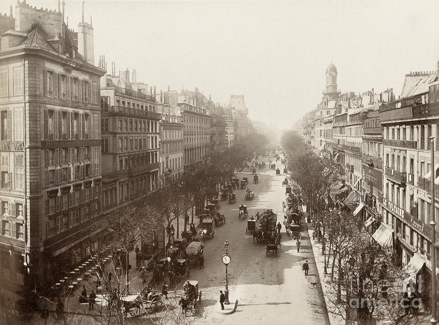 The Boulevard des Italiens in Paris, France, c1890 Photograph by Granger
