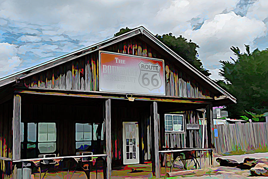 The Boundary Restaurant Route 66 Oklahoma Photograph by Debra Martz