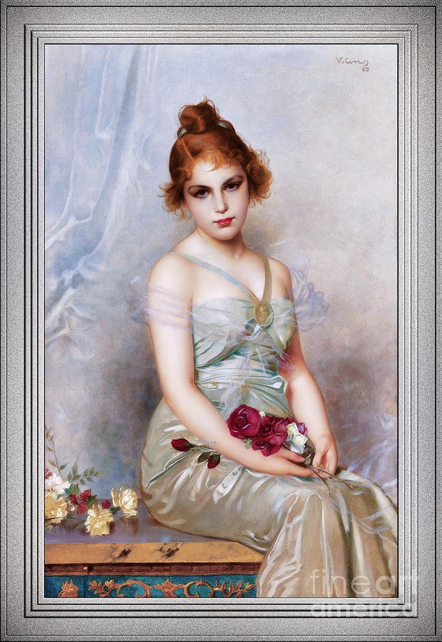 The Bouquet by Vittorio Matteo Corcos Remastered Xzendor7 Classical Fine Art Reproductions Painting by Xzendor7