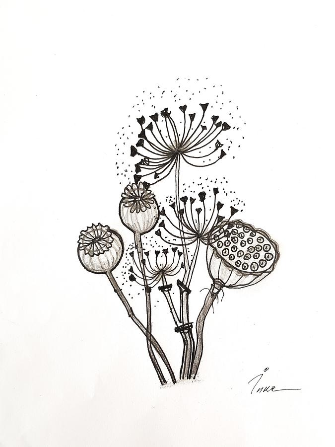 The Bouquet Drawing by Indira Kakabayeva-Solanik - Fine Art America