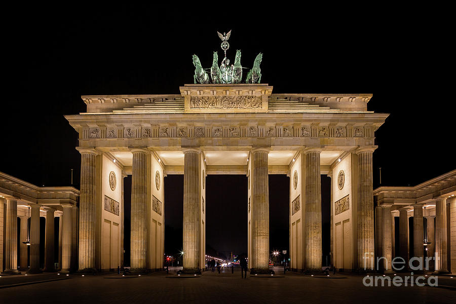 The Brandenburg Gate at night, Berlin Photograph by Jane Rix