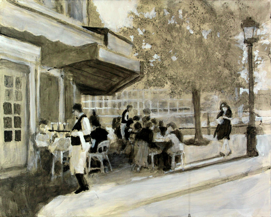 The Brasserie under painting Painting by David Zimmerman