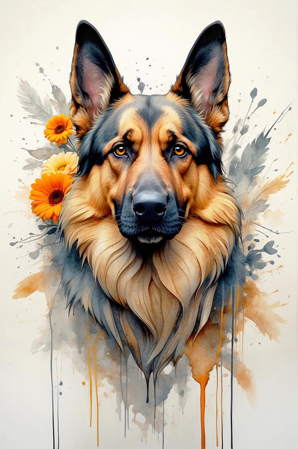 The Brave German Shepherd Digital Art by Ashira Creations - Fine Art ...