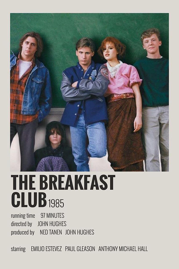 The Breakfast Club Digital Art - The breakfast Movie 1985 Poster by Avid Xavier