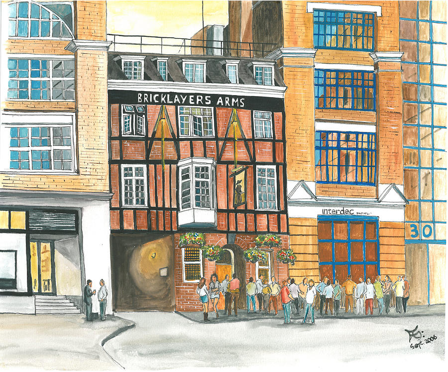 The Bricklayers Arms  Gresse St  London  UK Painting by Francisco Gutierrez