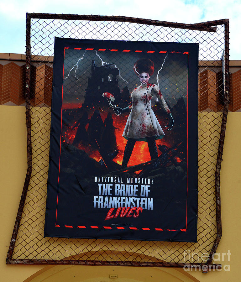 The Bride of Frankenstein Lives sign HHN30 Photograph by David Lee Thompson
