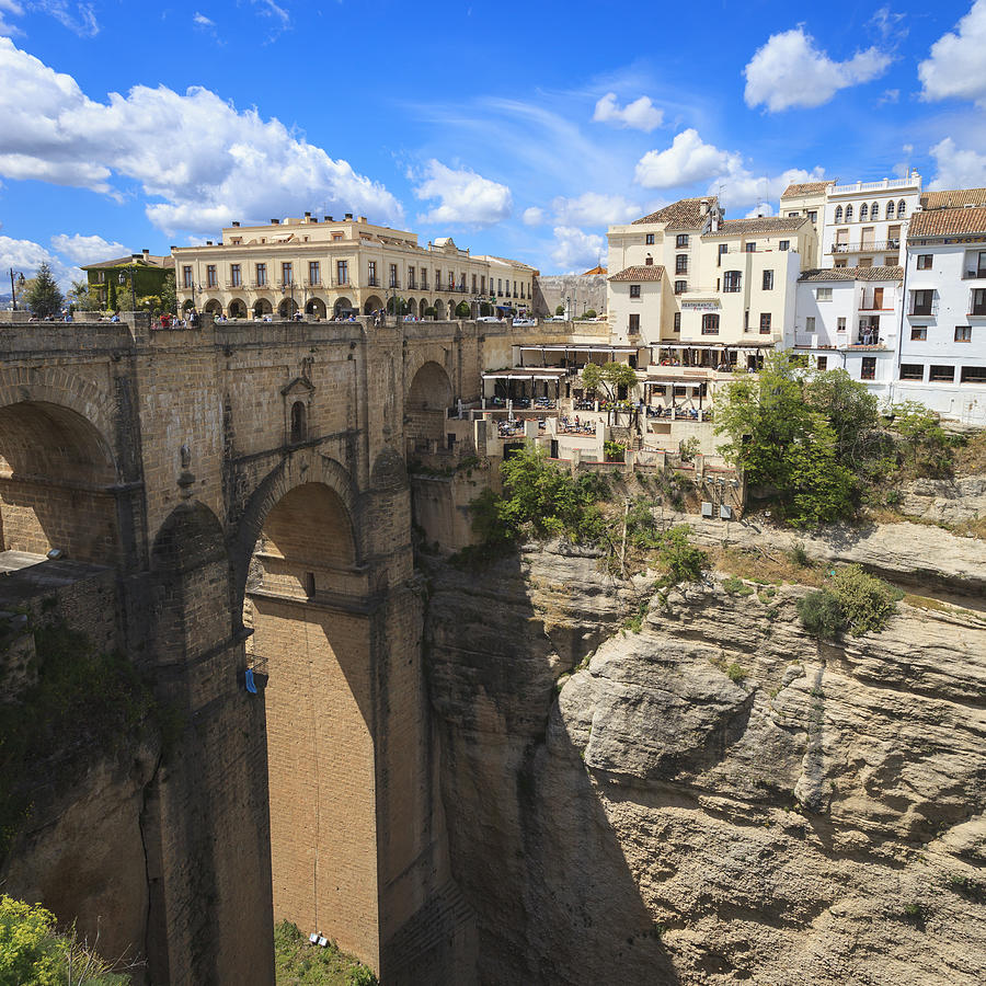 The bridge and gorge in Ronda, Andalusia, Spain. Photograph by Kelvinjay