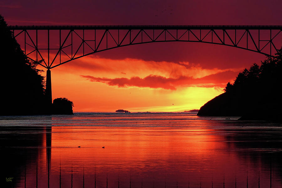 The Bridge and the Sunset Photograph by Rick Lawler