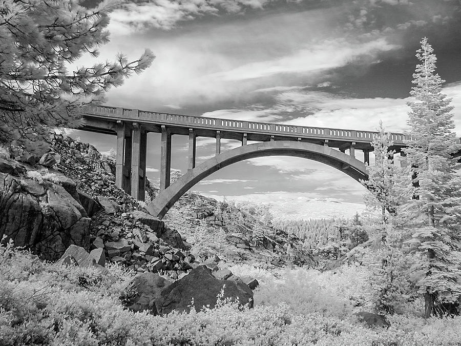 The Bridge at Donner Pass bw Photograph by Dan Carmichael