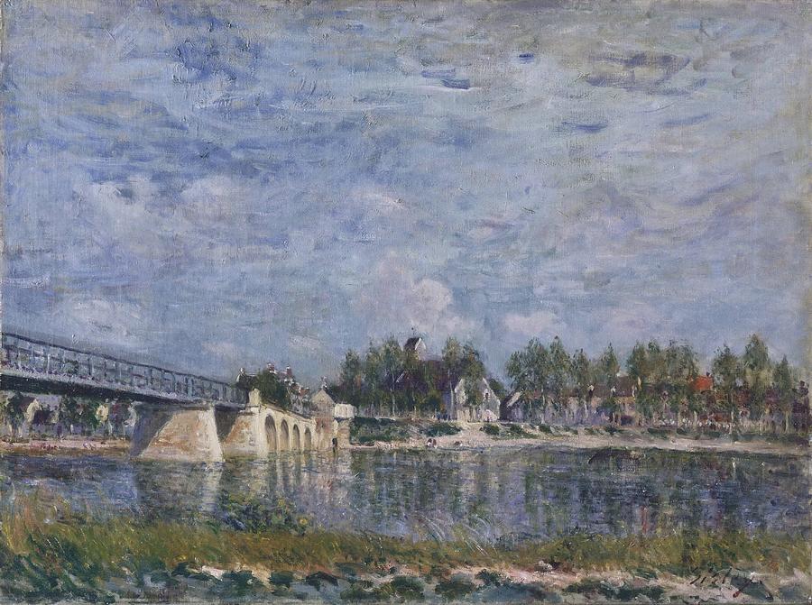 Architecture Digital Art - The Bridge at Saint-Mammes by Alfred Sisley  by Celestial Images