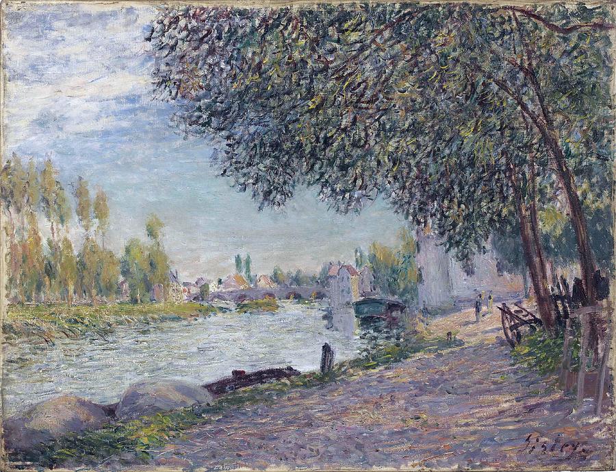 The Bridge of Moret, Evening, 1884  by Alfred Sisley  Painting by MotionAge Designs