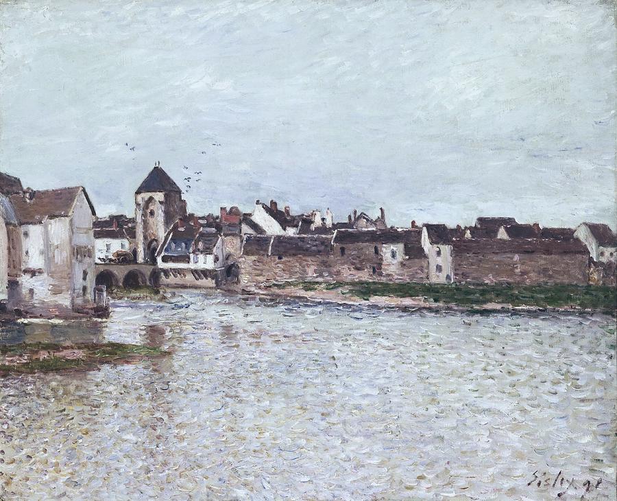 Architecture Digital Art - The Bridge of Moret-sur-Loing, y Alfred Sisley  by Celestial Images