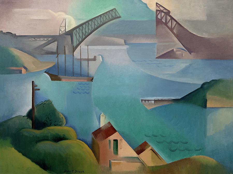 The Bridge - The construction of the Sydney Harbour Bridge by Dorrit Black Painting by Dorrit Black