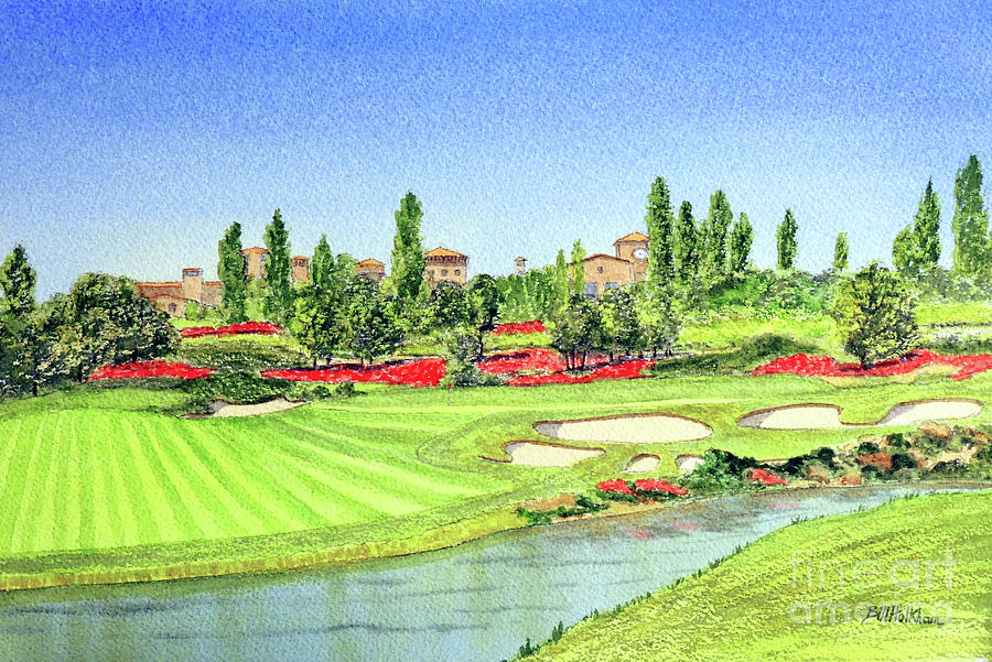 The Bridges Golf Course Rancho Santa Fe 18th Hole Painting