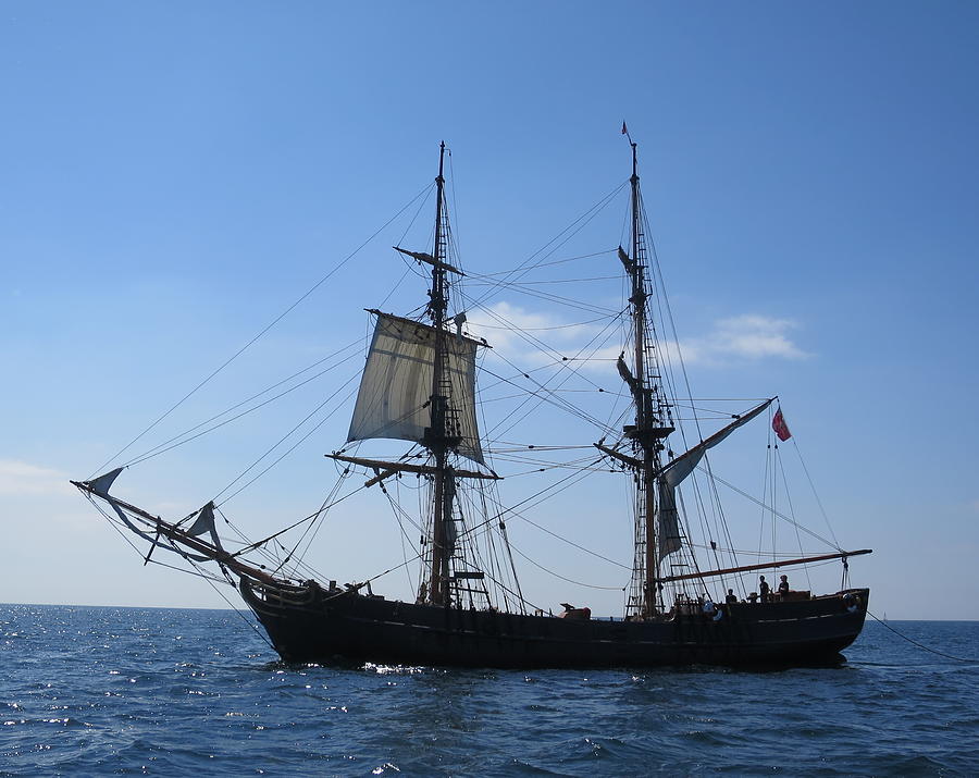 The brig Phoenix near Fowey, England. Photograph by Andy Millard - Fine ...