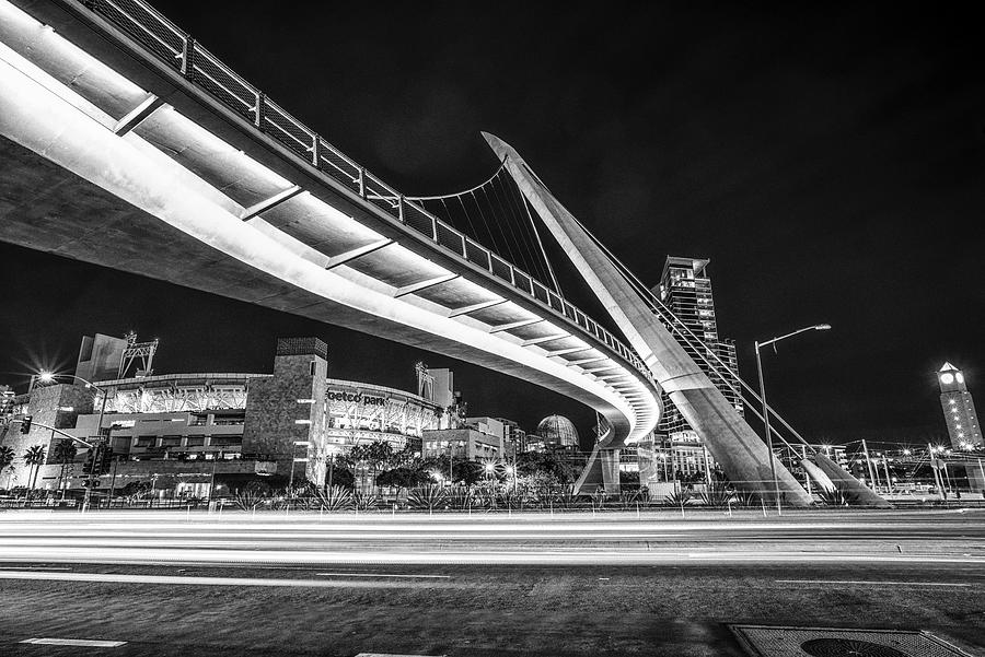 Harbor Drive Pedestrian Bridge Nights Photograph by Joseph S Giacalone
