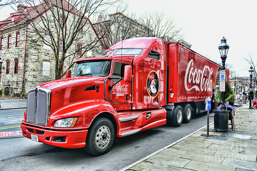 Christmas Photograph - The bright red Coca-Cola truck by Paul Ward