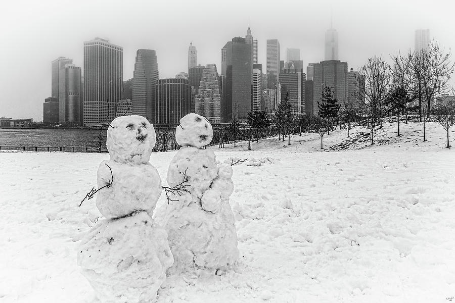 New York City Photograph - The Brooklyn Snowcouple by Chris Lord
