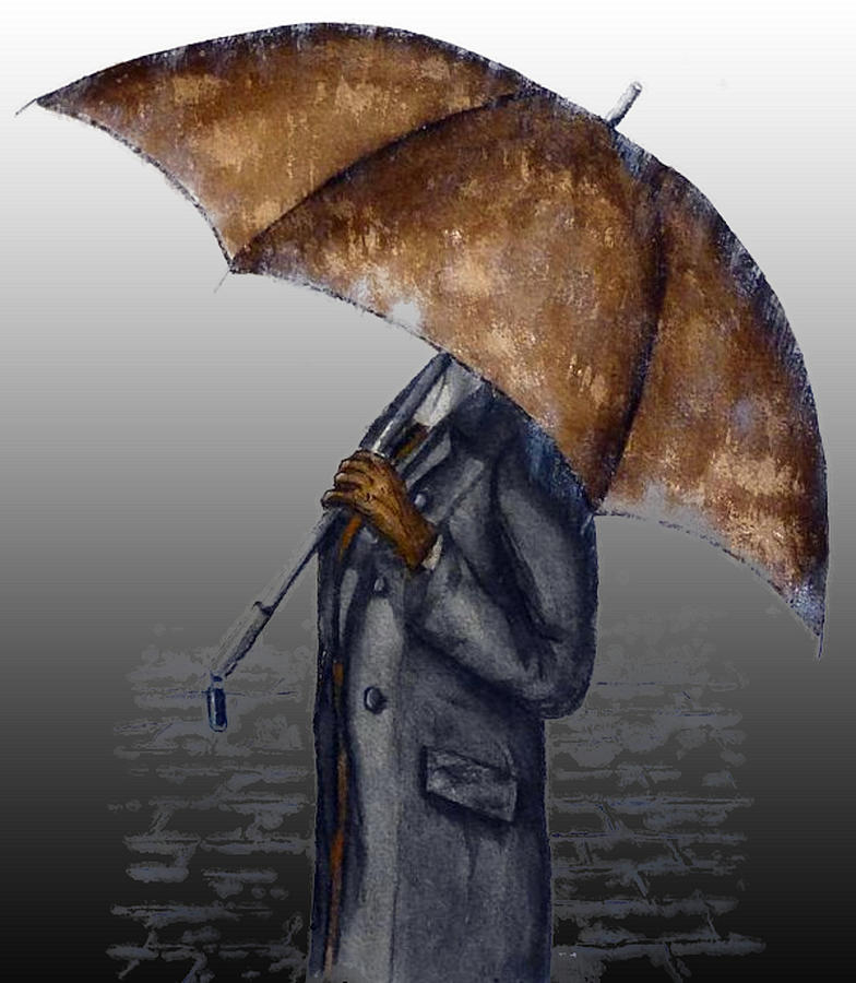 The Brown Umbrella Painting by Kelly Mills
