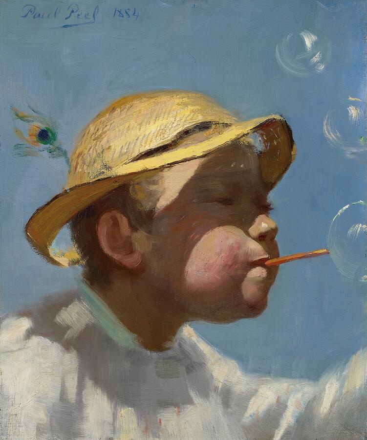 The Bubble Boy, year 1884 Painting by Paul Peel The Bubble Boy, year 1884 Painting by Paul Peel
