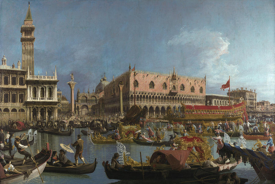 Canaletto Painting - The Bucintoro Returning to the Molo by Canaletto