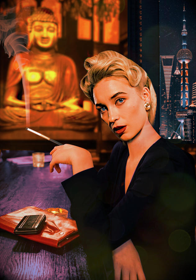 Buddha Digital Art - The Buddha Bar in Shanghai by Cristina Victoria
