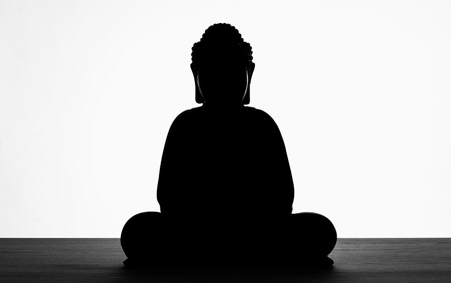 The Buddha in Meditation - Black and White Minimalist Photography Photograph by Martin Vorel Minimalist Photography