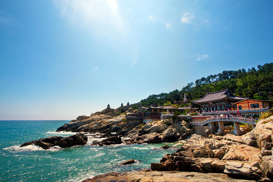 The Buddhist temple at the seaside Photograph by COPYRIGHT, Jong-Won Heo