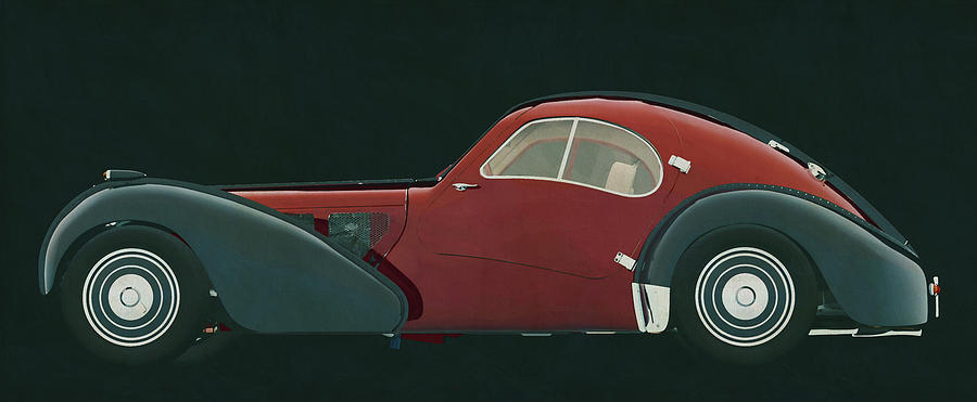 The Bugatti Atlantic the most exclusive Bugatti model Painting by Jan Keteleer