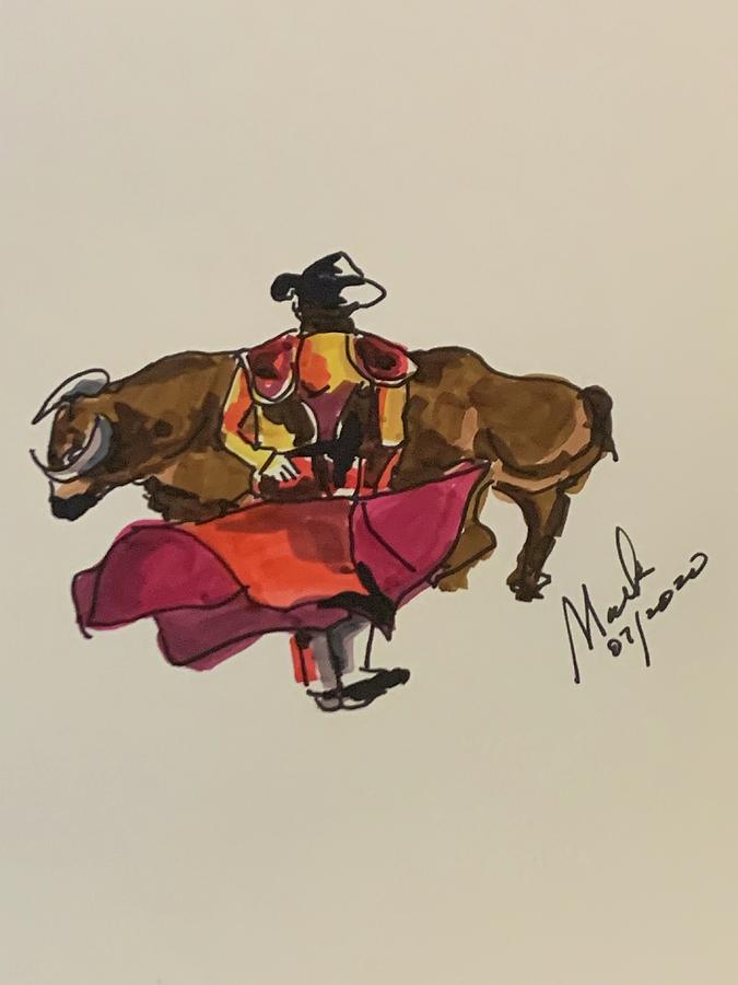 The Bull Fighter Drawing by Mark Hadhazy - Fine Art America