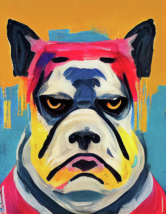 The Bulldog - Composition 9 Painting by Naricci Basquiano | Pixels