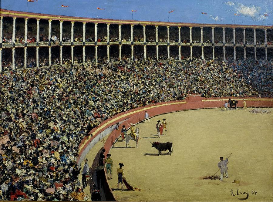 The bullfight. Oil, 1884, 72.5 x 54 cm. Painting by Ramon Casas i Carbo -1866-1932-