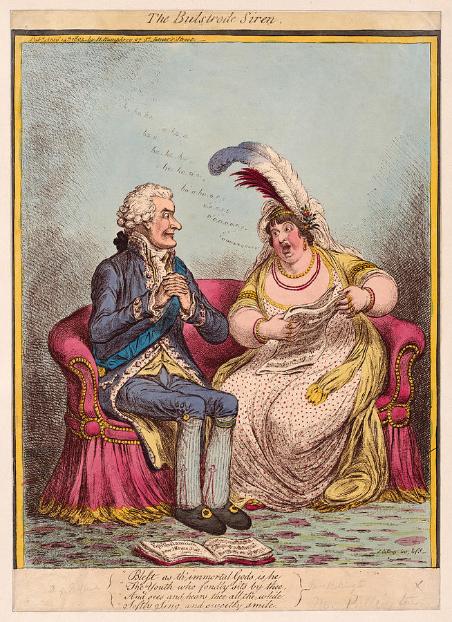 The Bulstrode Siren Drawing by James Gillray