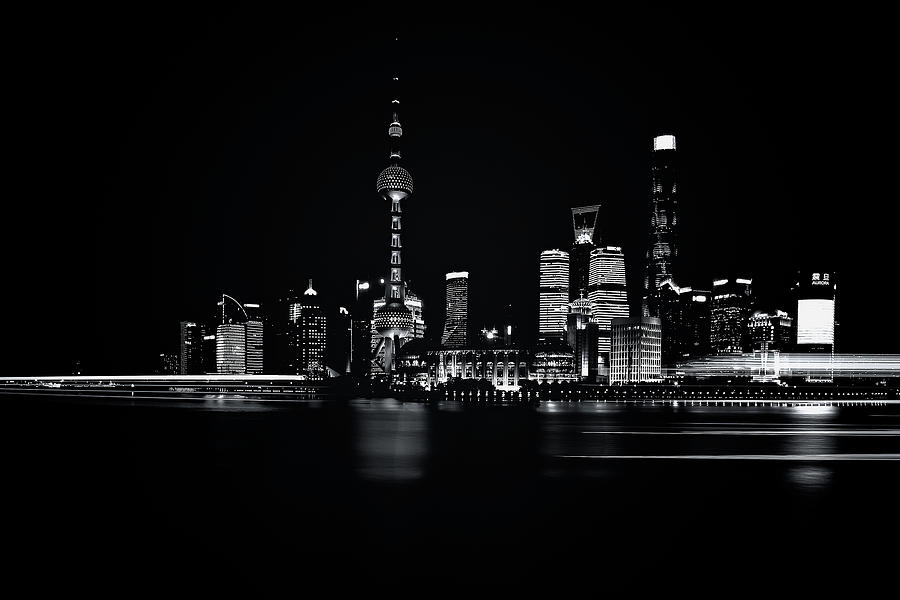 Pudong By Night Photograph by Yancho Sabev Art